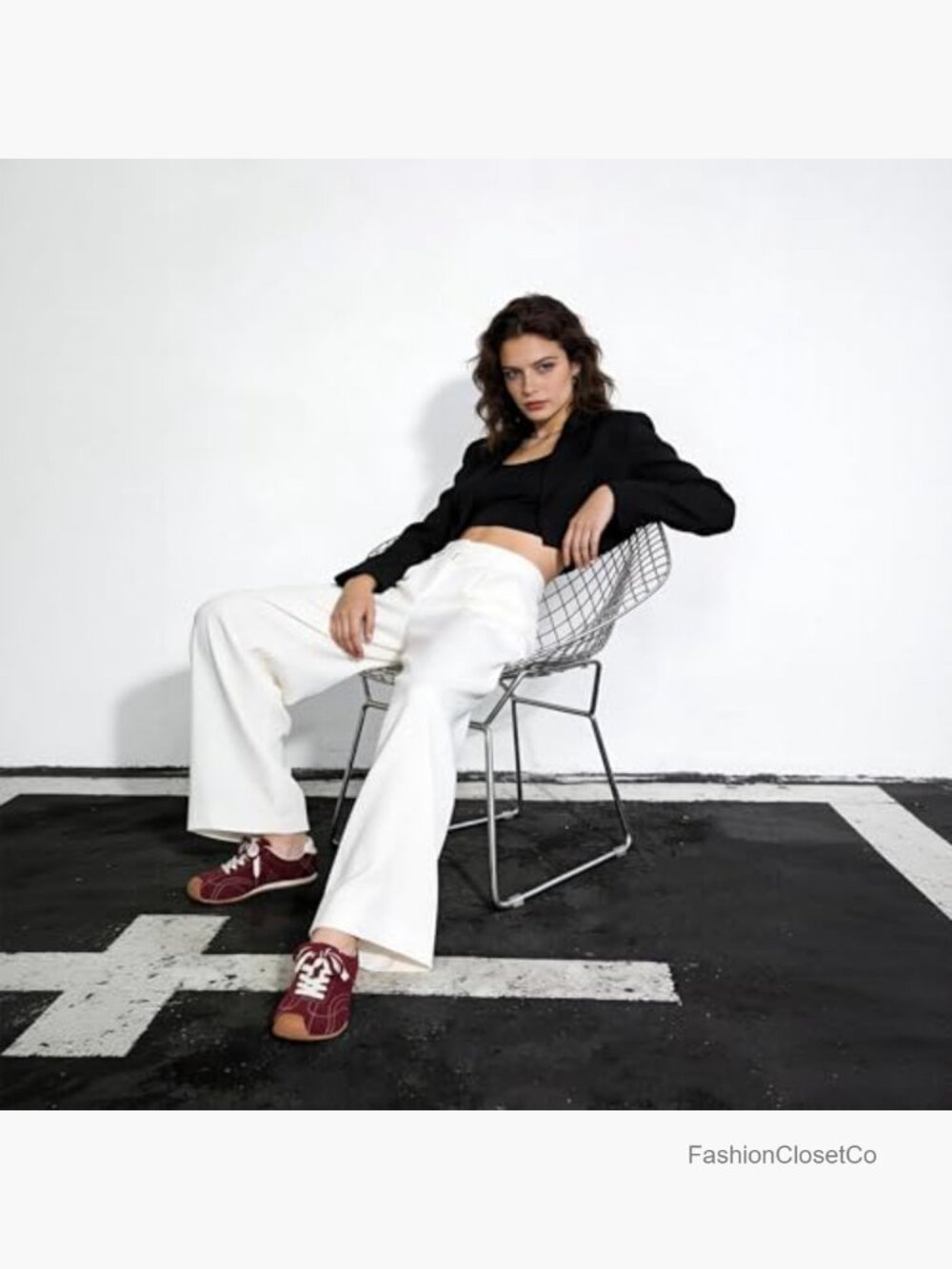 Wide Toe Fashion Sneakers Lightweight Tennis Shoes Lace Up Comfortable - Picture 2 of 7